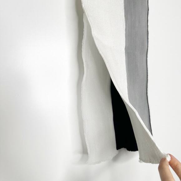 NWT A. Roege Hove Sofia Sheer Ribbed Top Women's Black White Size XS X-Small - Picture 3 of 6